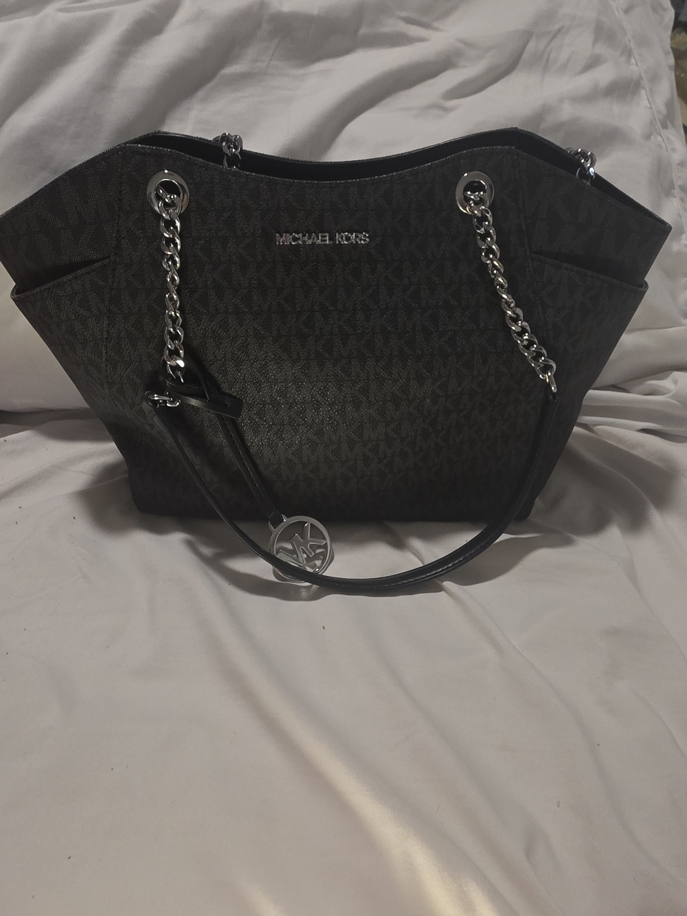 Michael Kors Black Logo Chain-Handle Tote